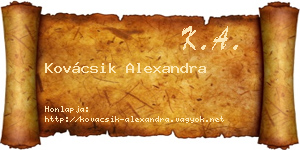 Kovácsik Alexandra névjegykártya
