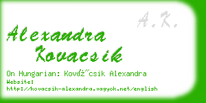 alexandra kovacsik business card